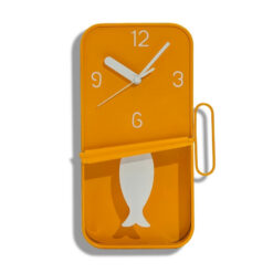 Orange And White Pendulum Novelty Sardine Can Metal Pendulum Wall Clock 30cm