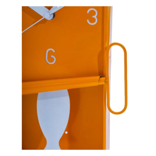 Orange And White Pendulum Novelty Sardine Can Metal Pendulum Wall Clock 30cm Orange And White Pendulum Novelty Sardine Can Metal Pendulum Wall Clock 30cm