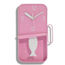 Pink And White Pendulum Novelty Sardine Can Metal Pendulum Wall Clock 30cm