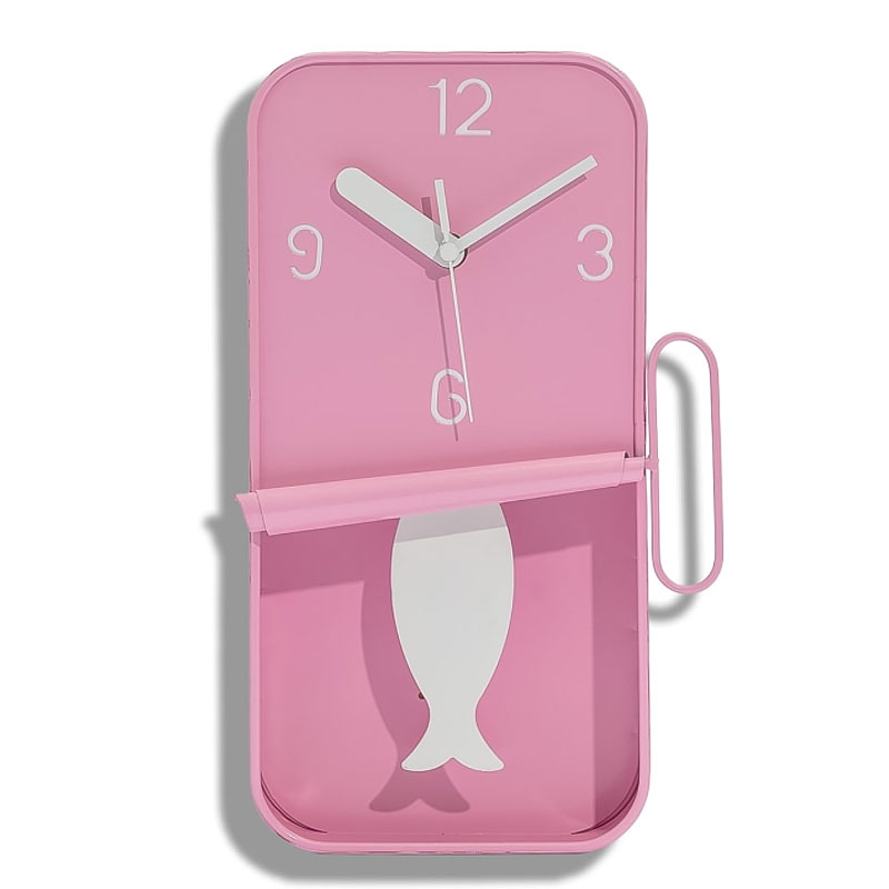 Pink And White Pendulum Novelty Sardine Can Metal Pendulum Wall Clock 30cm Pink And White Pendulum Novelty Sardine Can Metal Pendulum Wall Clock 30cm
