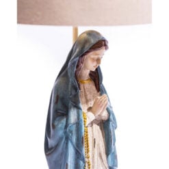 Praying Maria Virgin Mary Table Lamp With Natural Oatmeal Shade 71cm Praying Maria Virgin Mary Table Lamp With Natural Oatmeal Shade 71cm