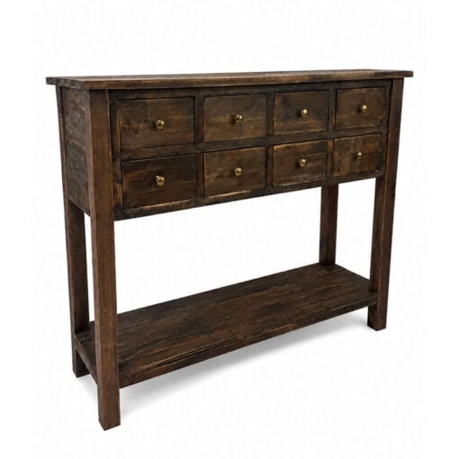 Rustic Farmhouse Reclaimed Solid Wood 2 Tier 8 Drawer Apothecary Console Table 107cm Rustic Farmhouse Reclaimed Solid Wood 2 Tier 8 Drawer Apothecary Console Table 107cm