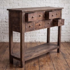 Rustic Farmhouse Reclaimed Solid Wood 2 Tier 8 Drawer Apothecary Console Table 107cm Rustic Farmhouse Reclaimed Solid Wood 2 Tier 8 Drawer Apothecary Console Table 107cm