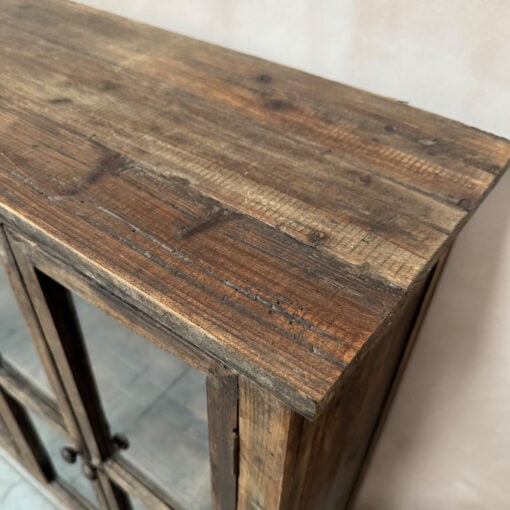 Rustic Farmhouse Reclaimed Solid Wood 4 Glass Door Sideboard Display Cabinet 102cm Rustic Farmhouse Reclaimed Solid Wood 4 Glass Door Sideboard Display Cabinet 102cm