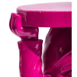 Vibrant Fuchsia Pink Resin Gnome Novelty Trunk Slice Side Table Vibrant Fuchsia Pink Resin Gnome Novelty Trunk Slice Side Table