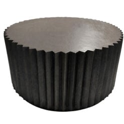 Boho Black Solid Mango Wood Carved Zigzag Star Coffee Table 70cm