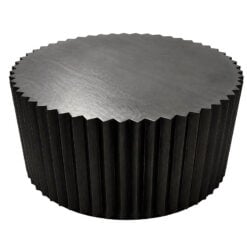 Boho Black Solid Mango Wood Carved Zigzag Star Coffee Table 70cm