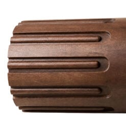 Boho Rustic Dark Brown Round Carved Solid Mango Wood End Table With Marble Inlay Top