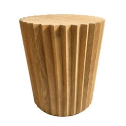Boho Rustic Light Natural Solid Mango Wood Carved Zigzag Star End Side Table