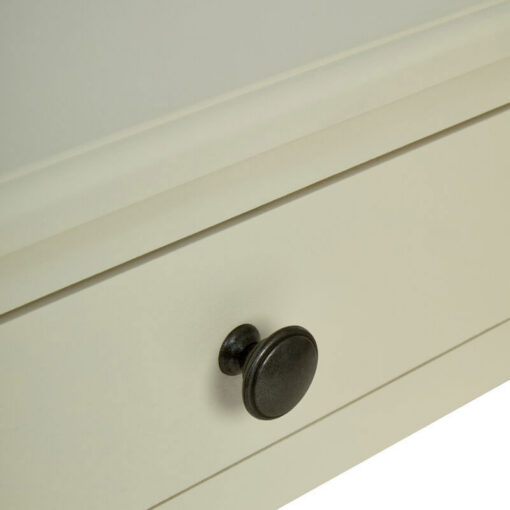 Country Cottage White Wood Turned Carved Legs 2 Drawer 2 Tier Console Table 91cm