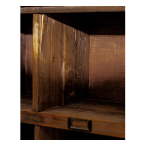 Rustic Reclaimed Dark Fir Wood Multi Shelf Freestanding Pigeonhole Storage Cabinet Unit 135cm Rustic Reclaimed Dark Fir Wood Multi Shelf Freestanding Pigeonhole Storage Cabinet Unit 135cm