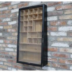 Boho Rustic Angled Solid Distressed Black Fir Wood And Sliding Glass Door Multi Compartment Printers Tray Wall Display Cabinet Wall Shelf 91cm Boho Rustic Angled Solid Distressed Black Fir Wood And Sliding Glass Door Multi Compartment Printers Tray Wall Display Cabinet Wall Shelf 91cm