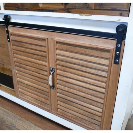 Boho Rustic Multi Drawer Solid Light Wood And White Wine Drinks Bar Cabinet With A Fold-Down Bar Counter And A Sliding Door 115cm Boho Rustic Multi Drawer Solid Light Wood And White Wine Drinks Bar Cabinet With A Fold-Down Bar Counter And A Sliding Door 115cm