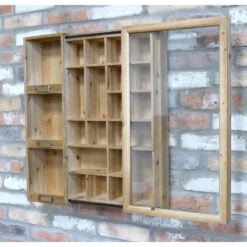 Boho Rustic Solid Light Fir Wood And Sliding Glass Door Multi Compartment Printers Tray Wall Display Cabinet Wall Shelf 70cm Boho Rustic Solid Light Fir Wood And Sliding Glass Door Multi Compartment Printers Tray Wall Display Cabinet Wall Shelf 70cm
