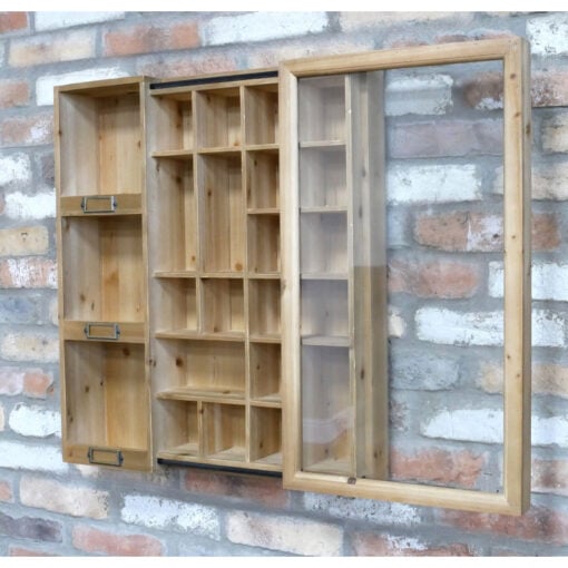 Boho Rustic Solid Light Fir Wood And Sliding Glass Door Multi Compartment Printers Tray Wall Display Cabinet Wall Shelf 70cm Boho Rustic Solid Light Fir Wood And Sliding Glass Door Multi Compartment Printers Tray Wall Display Cabinet Wall Shelf 70cm