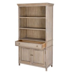 Hamptons Rustic Country Farmhouse Solid Light Wood 1 Drawer 2 Door Sideboard Display Dresser Bookcase 185cm