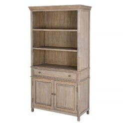 Hamptons Rustic Country Farmhouse Solid Light Wood 1 Drawer 2 Door Sideboard Display Dresser Bookcase 185cm