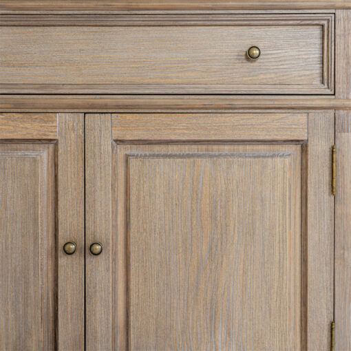 Hamptons Rustic Country Farmhouse Solid Light Wood 1 Drawer 2 Door Sideboard Display Dresser Bookcase 185cm