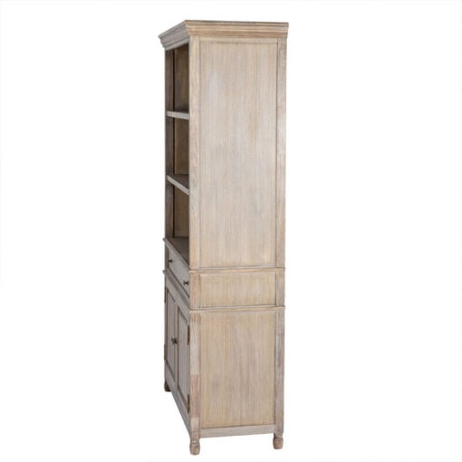 Hamptons Rustic Country Farmhouse Solid Light Wood 1 Drawer 2 Door Sideboard Display Dresser Bookcase 185cm