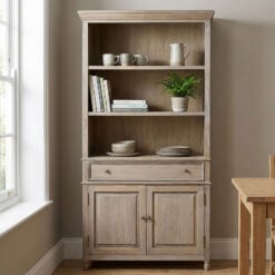Hamptons Rustic Country Farmhouse Solid Light Wood 1 Drawer 2 Door Sideboard Display Dresser Bookcase 185cm