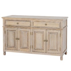 Hamptons Rustic Country Farmhouse Solid Light Wood 2 Drawer 4 Door Sideboard Cabinet 120cm