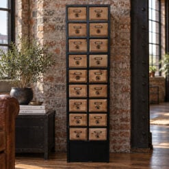Industrial Boho Rustic Multi Drawer Apothecary Style Black And Light Solid Wood Cabinet Chest Of Drawers 122cm Industrial Boho Rustic Multi Drawer Apothecary Style Black And Light Solid Wood Cabinet Chest Of Drawers 122cm