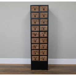 Industrial Boho Rustic Multi Drawer Apothecary Style Black And Light Solid Wood Cabinet Chest Of Drawers 122cm Industrial Boho Rustic Multi Drawer Apothecary Style Black And Light Solid Wood Cabinet Chest Of Drawers 122cm