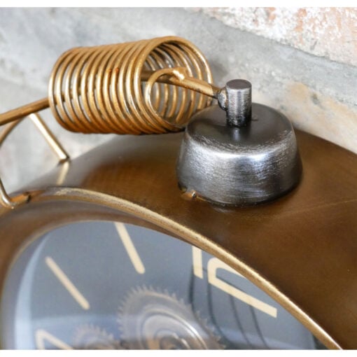 Industrial Steampunk Black And Gold Metal Exposed Visible Moving Gears Engine Wall Clock 44cm