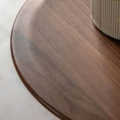 Scandi Japandi Mid Century Round Tripod Solid Walnut Wood Side Table End Table 57cm