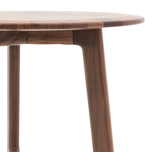 Scandi Japandi Mid Century Round Tripod Solid Walnut Wood Side Table End Table 57cm
