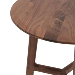 Scandi Japandi Mid Century Round Tripod Solid Walnut Wood Side Table End Table 57cm